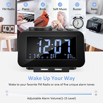 uscce Digital Dual Alarm Clock - Customizable and Compact