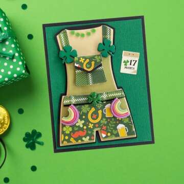 St. Patrick's Day Button Assortment – 50 Piece Novelty Buttons for Crafts & Sewing – Shamrock, Rainbow, Pot of Gold, and Green Heart Designs