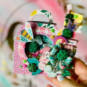 St. Patrick's Day Button Assortment – 50 Piece Novelty Buttons for Crafts & Sewing – Shamrock, Rainbow, Pot of Gold, and Green Heart Designs