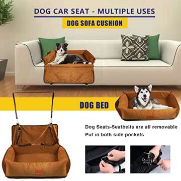 BOCHAO Dog Car Seat for Large/Medium Sized Dogs,Dog Car Travel Bed Dog Seats Made,Comfortable and Sa...