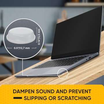 Vellax Cabinet Door Bumpers 128 Pcs - 1/2” Diameter Clear Self Adhesive Pads, Cabinet Stoppers, Ru...