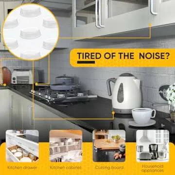 Vellax Cabinet Door Bumpers 128 Pcs - 1/2” Diameter Clear Self Adhesive Pads, Cabinet Stoppers, Rubber Bumpers for Drawers, Cupboards, Cutting Boards, Glass Tops, Picture Frames, Kitchen Furniture