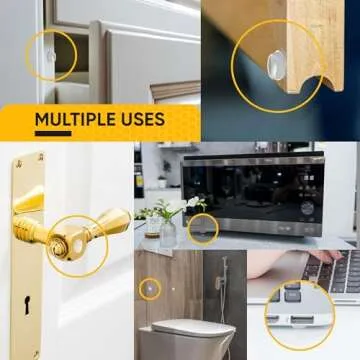 Vellax Cabinet Door Bumpers 128 Pcs - 1/2” Diameter Clear Self Adhesive Pads, Cabinet Stoppers, Rubber Bumpers for Drawers, Cupboards, Cutting Boards, Glass Tops, Picture Frames, Kitchen Furniture