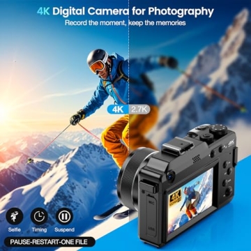 4K Digital Camera for Photography and Videography