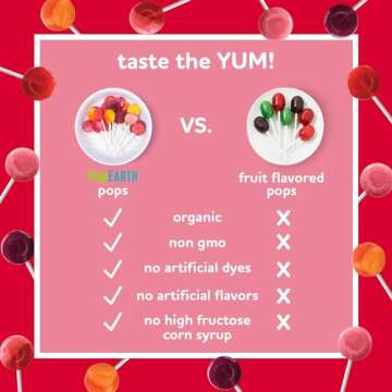 Yum Earth Organic Pops Variety Pack, 3.5 pound bulk bag Fruit Flavored Favorites Lollipops, Allergy ...