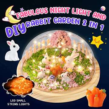 Make Your Own Night Light, Rabbit DIY Kits for Kids Ages 4-8, Arts and Crafts Lamp Project for Girls...