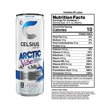 CELSIUS Sparkling Arctic Vibe Energy Drink 12 Fl Oz Pack of 24
