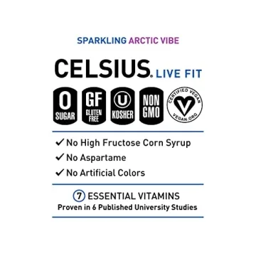 CELSIUS Sparkling Arctic Vibe Energy Drink 12 Fl Oz Pack of 24