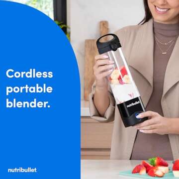 nutribullet Portable Blender, Perfect for Smoothies on the Go, USB-C Rechargeable, 20oz Vessel, Styl...