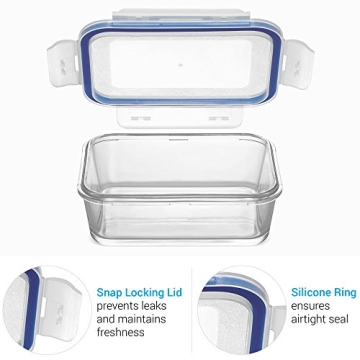 28 Oz Glass Meal Prep Containers Set with Locking Lids