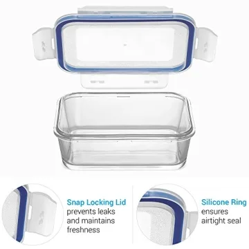 28 Oz Glass Meal Prep Containers Set with Locking Lids