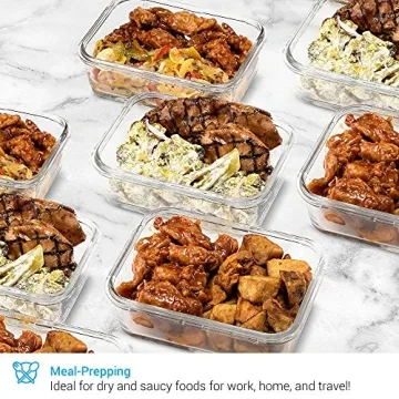 28 Oz Glass Meal Prep Containers Set with Locking Lids