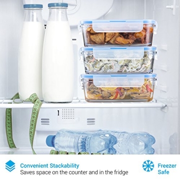 28 Oz Glass Meal Prep Containers Set with Locking Lids