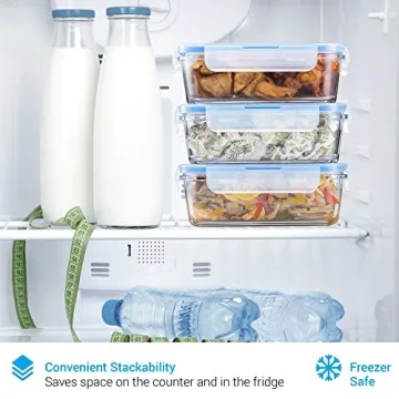 28 Oz Glass Meal Prep Containers Set with Locking Lids