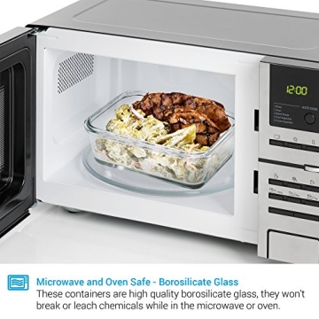 28 Oz Glass Meal Prep Containers Set with Locking Lids