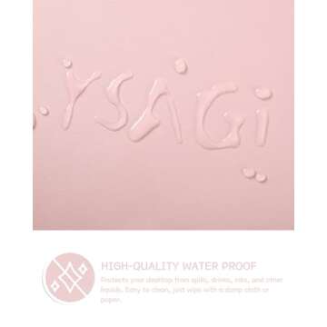 Non-Slip Leather Desk Mat, Desk Mouse Pad, Waterproof PVC Leather Desk Table Protector, Large Desk Blotter, Easy Clean Laptop Desk Writing Mat for Office/Work/Home/Decor(Pink, 23.6" x 13.7")