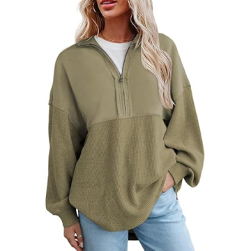 SHEWIN Women’s Half Zip Pullover Sweatshirt for Fall