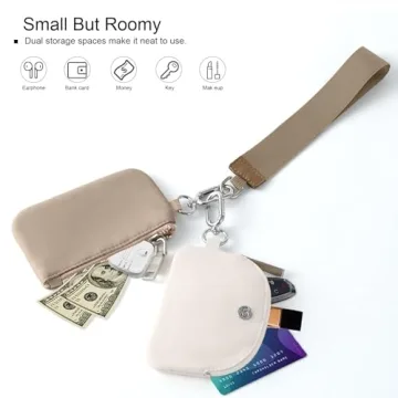 Stylish Babysun Mini Zip Around Dual Pouch Wristlet