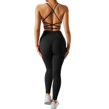 RXRXCOCO Women's Ribbed 2 Piece Gym Outfit - High Quality