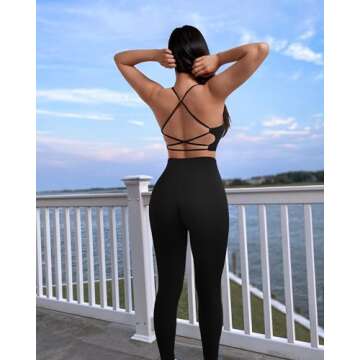 RXRXCOCO Women's Ribbed 2 Piece Gym Outfit - High Quality