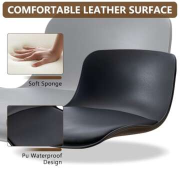 Kidol & Shellder Adjustable PU Leather Bar Stools Set