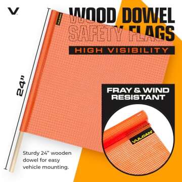 VULCAN Flags, Oversize Load Banners, and Magnets Kit - Includes 2 Stretch Cord Oversize Load Banners, 4 Magnets, 4 Red Flags, 4 Orange Flags, and A High-Viz Vented Storage Bag