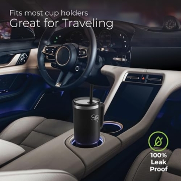 SIPX™ Insulated Tumbler With Lid And Straw, 40oz. Tumbler With Handle Keeps Cold 12 Hours, Water Bottle Thermos With Lid, BPA-Free Reusable Insulated Coffee Tumblers, Travel Mug Great For Beach Party