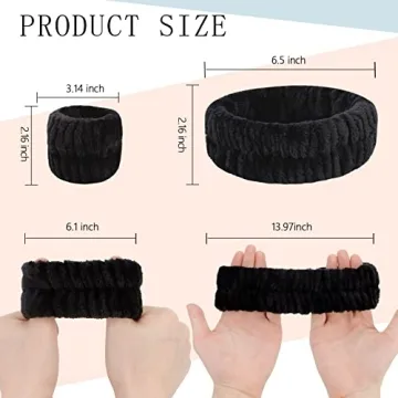 YARIEW Spa Set: 3 Makeup Headbands & 6 Wristbands for Women
