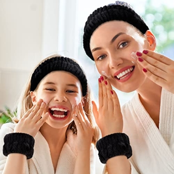 YARIEW Spa Set: 3 Makeup Headbands & 6 Wristbands for Women