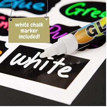 Oak letters Small Chalkboard Sign with Easel (11x13) + White Liquid Chalk Marker | Hanging or Freestanding Framed Chalkboard with Hand Crafted Sweetheart Frame - Multipurpose | Small Chalkboard Sign