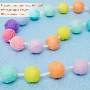 WILLBOND Wool Felt Ball Garland - Colorful & Versatile Decor