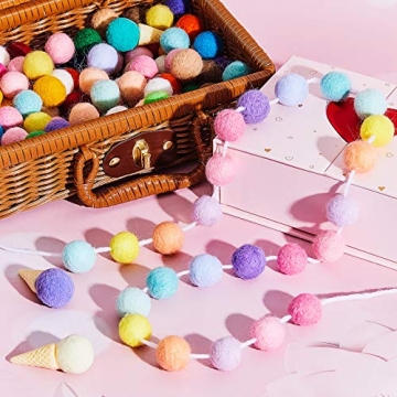 WILLBOND Wool Felt Ball Garland - Colorful & Versatile Decor