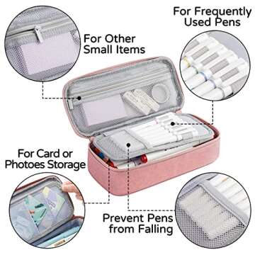 WEMATE Large Canvas Pencil Case for Office & School