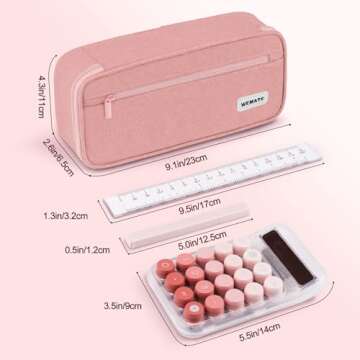 WEMATE Large Canvas Pencil Case for Office & School