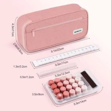 WEMATE Large Canvas Pencil Case for Office & School