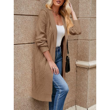 Cozy Danedvi Women’s Chunky Cable Knit Cardigan for Style