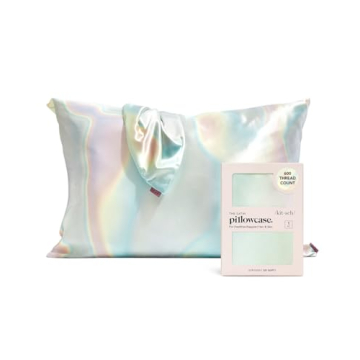 Kitsch Satin Pillowcase with Zipper for Hair & Skin, Softer Than Silk Pillow Cases Queen, Smooth Pil...