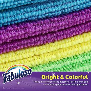 Fabuloso Rainbow Microfiber Cleaning Cloths for Home