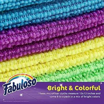 Fabuloso Rainbow Microfiber Cleaning Cloths for Home