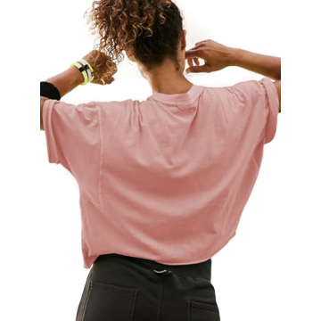 Light Coral Oversized Crop Top for Women
