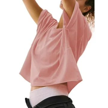 Light Coral Oversized Crop Top for Women