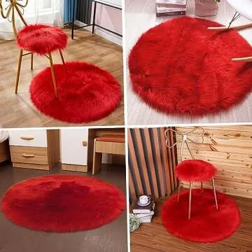 Eanpet Faux Fur Sheepskin Rug - Soft 18x18 Seat Cover