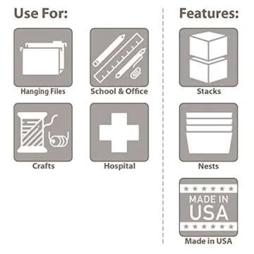 Akro-Mils 12 Gallon KeepBox File Box Plastic Stackable Storage Container with Hinged Attached Lid and Rails for Hanging File Folders, 21-Inch L x 15-Inch W x 12-Inch H, Clear/Blue