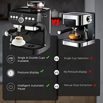 TWLITE Espresso Maker with Grinder and Milk Frother