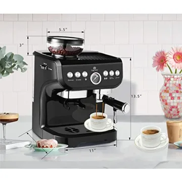 TWLITE Espresso Maker with Grinder and Milk Frother