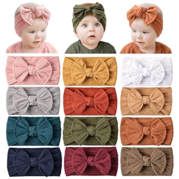 Prohouse 12 Pack Soft Baby Nylon Headbands for All Occasions