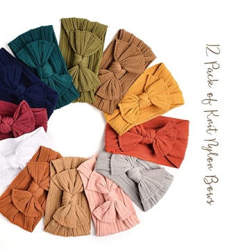 Prohouse 12 Pack Soft Baby Nylon Headbands for All Occasions