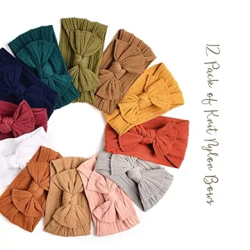 Prohouse 12 Pack Soft Baby Nylon Headbands for All Occasions