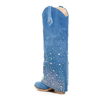 Stylish Gradinery Denim Sparkly Boots for Women