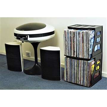 Binder Way - Vinyl Record Storage Holder, LP Box, Scrapbook 12x12 Paper Rack, Desktop Organizer, Ring Binder Stand, Vertical Book Shelf, Lever Arch Filing Crate, Photo Album Cube - Stackable